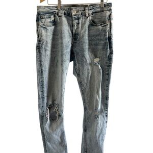 Zara Men's Ripped Light Blue Skinny Jeans Size 34